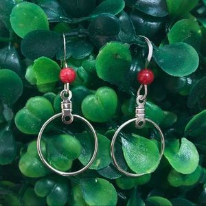 handmade artisan pink coral dangle earrings